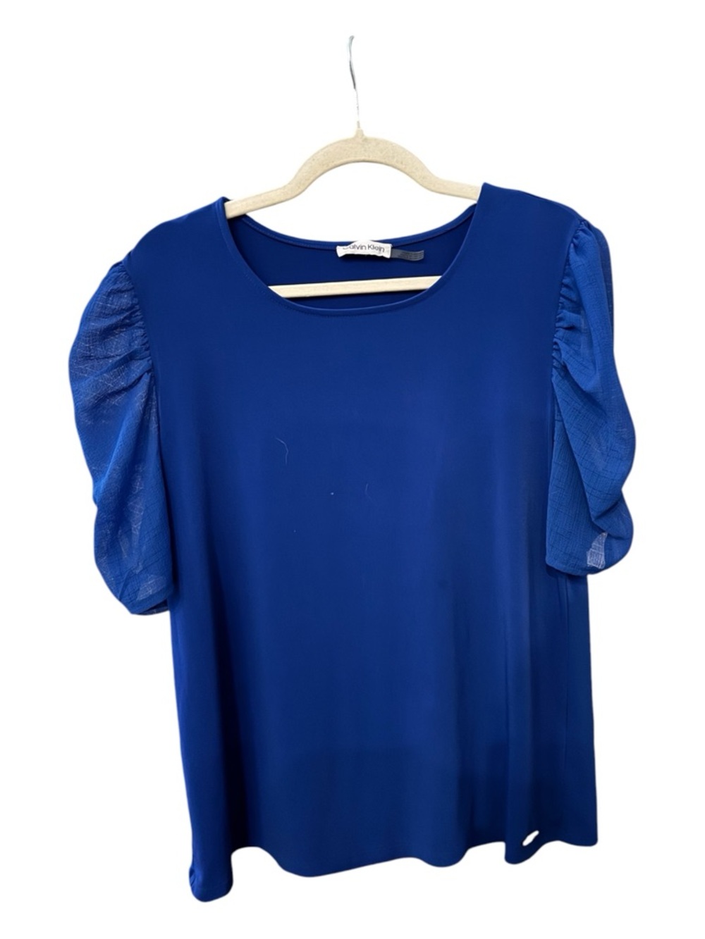Calvin Klein Royal Blue Puff Sleeve Blouse
